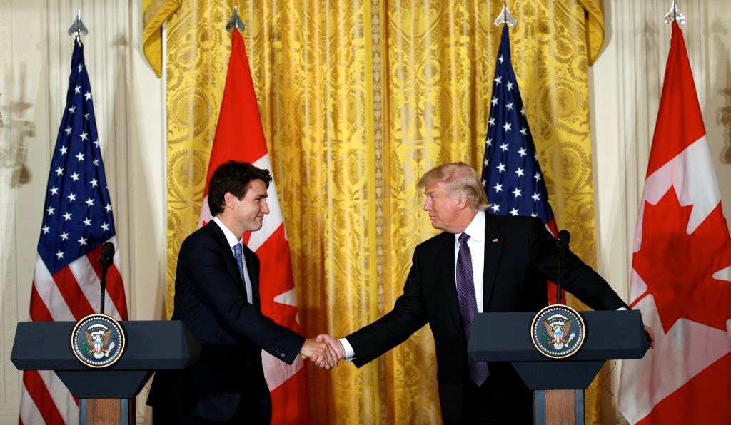 Canadian Prime Minister Justin Trudeau met with US President Donald Trump at the White House in February.