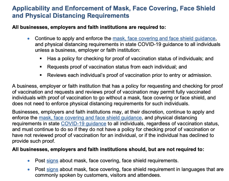 oregon mask rules