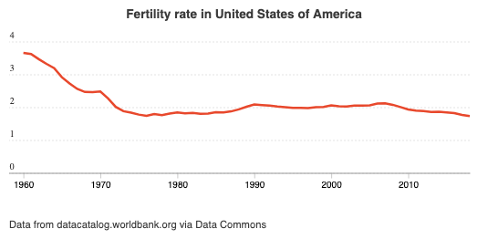 fertility rate in united states of america