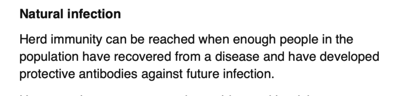 updated natural infection definition