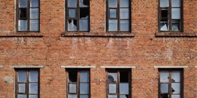 broken windows, brick building